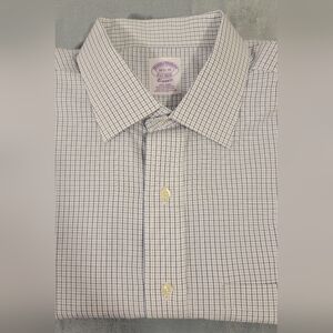 Brooks Brothers Classic Blue and White Grid Shirt